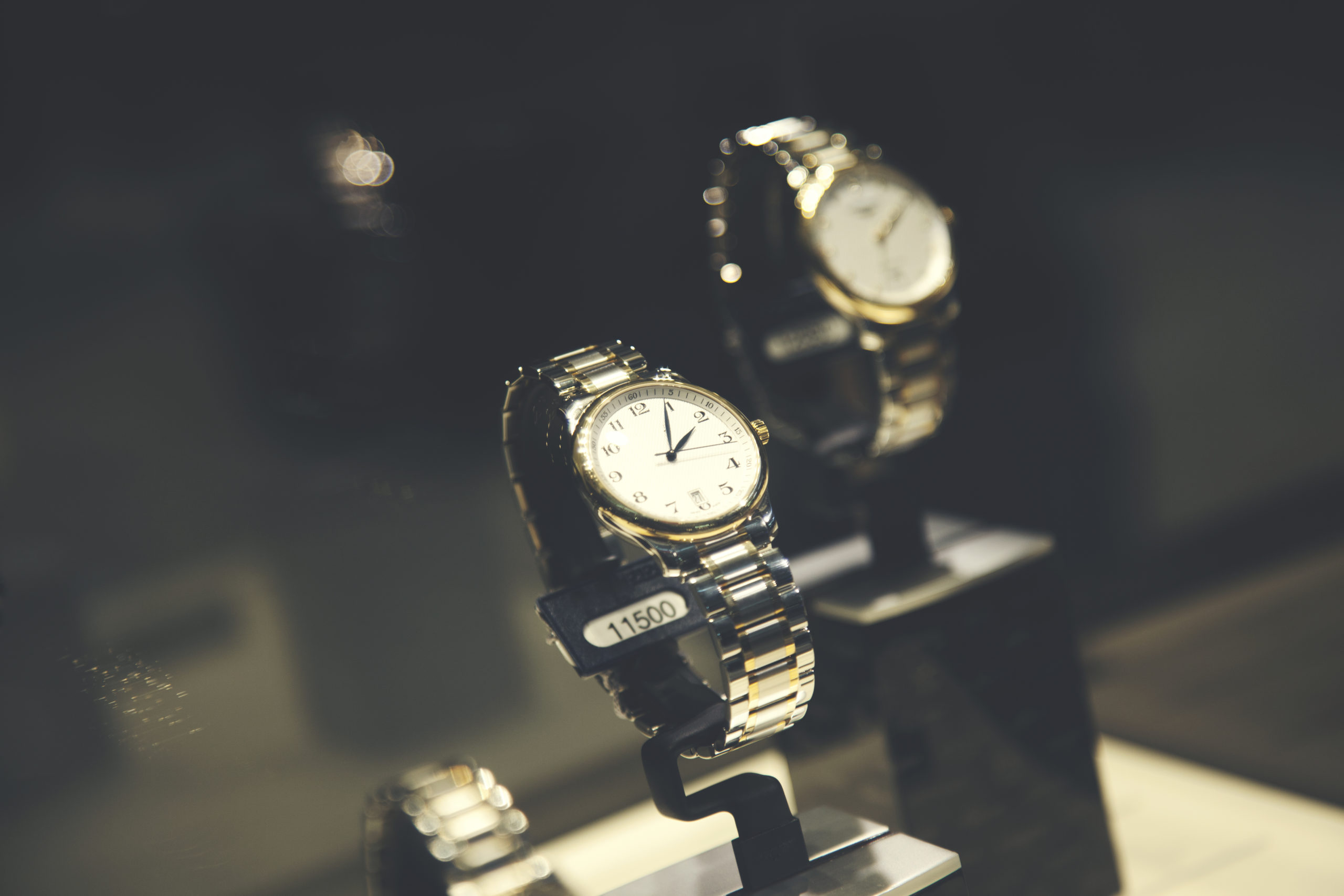 Wrist Watches in a luxury store